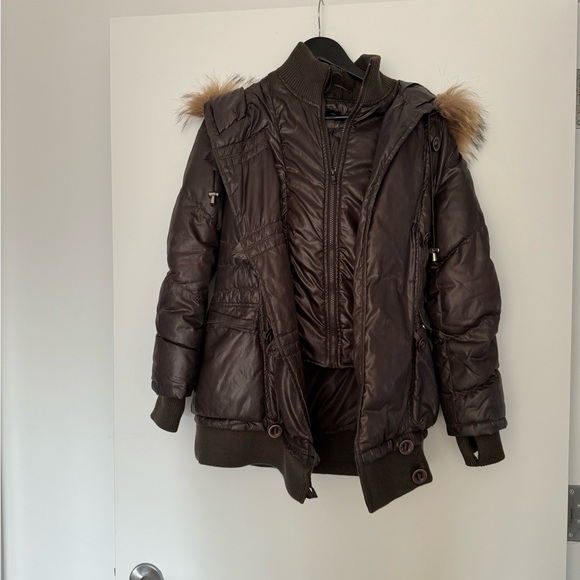 Rudsak Brown Down Jacket with Fur - Picture 4 of 6